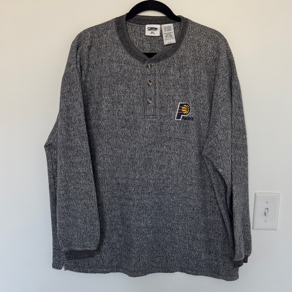 Pro Edge Indiana Pacers Vintage Charcoal Soft  Long Sleeve Henley - Size XL